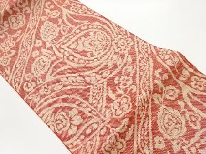 手織り紬草花模様織出し名古屋帯